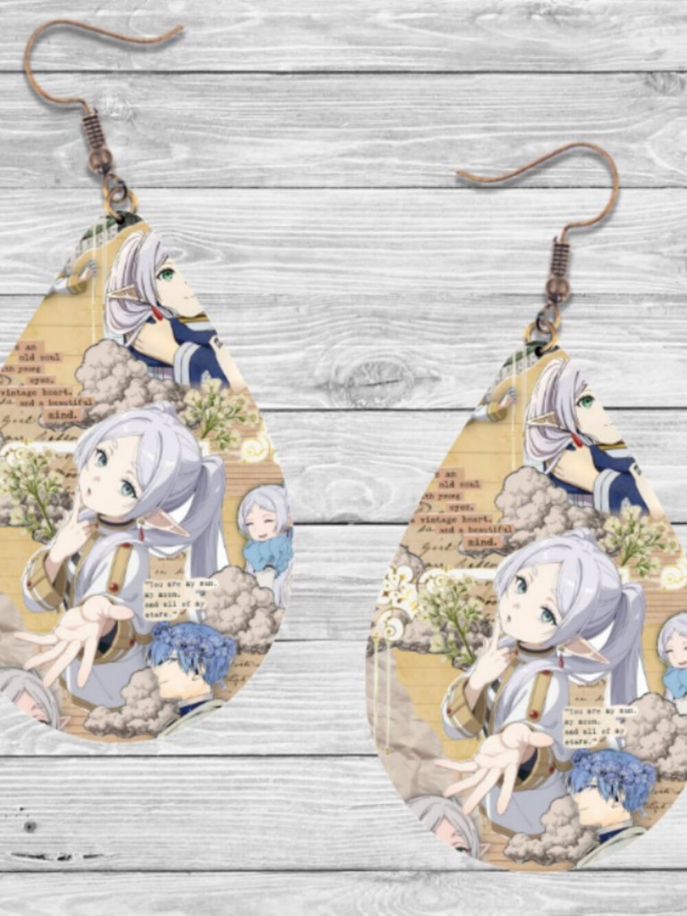 Frieren: Beyond Journey' Earrings: Anime Wooden Teardrop Hypoallergenic Earrings
